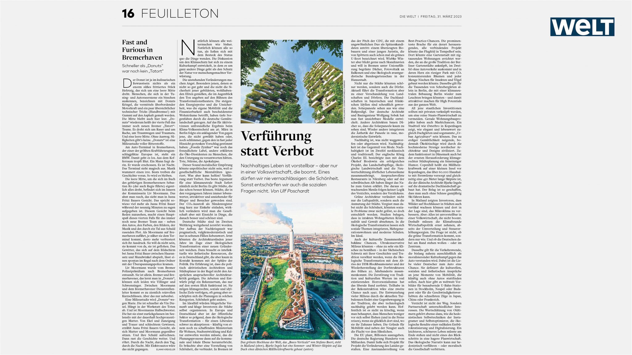 bosco verticale su Die Welt