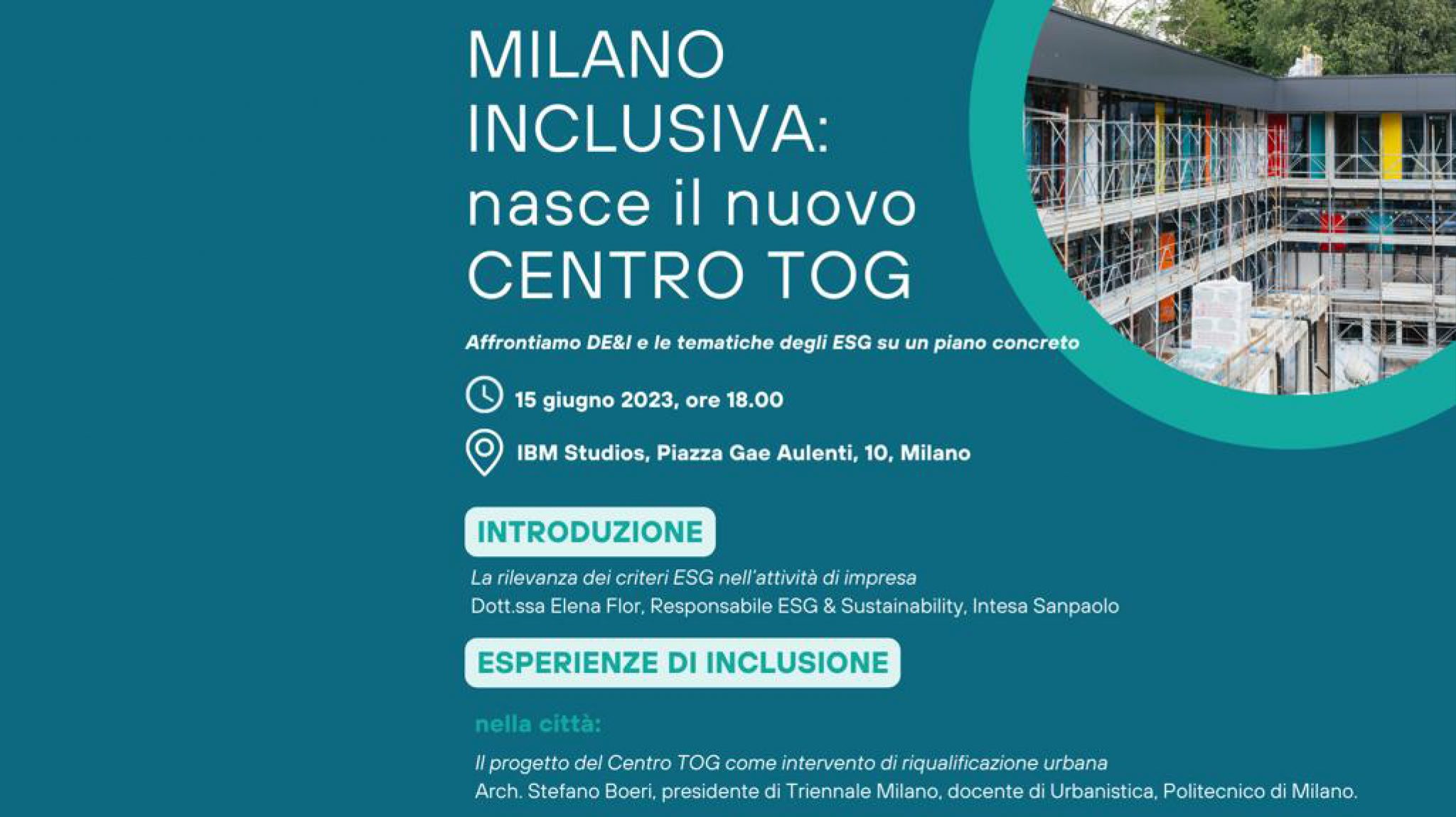 Stefano Boeri alla presentazione del nuovo centro TOG