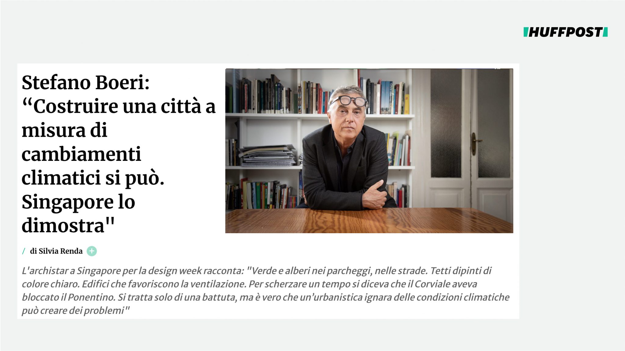 Intervista a Stefano Boeri su Huffpost