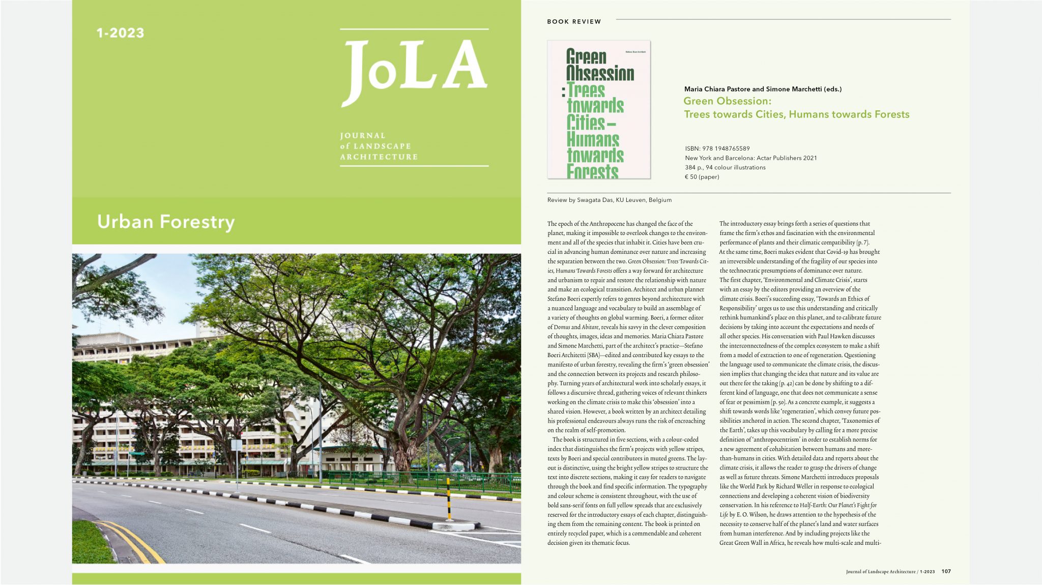Green Obsession nel journal of landscape architecture
