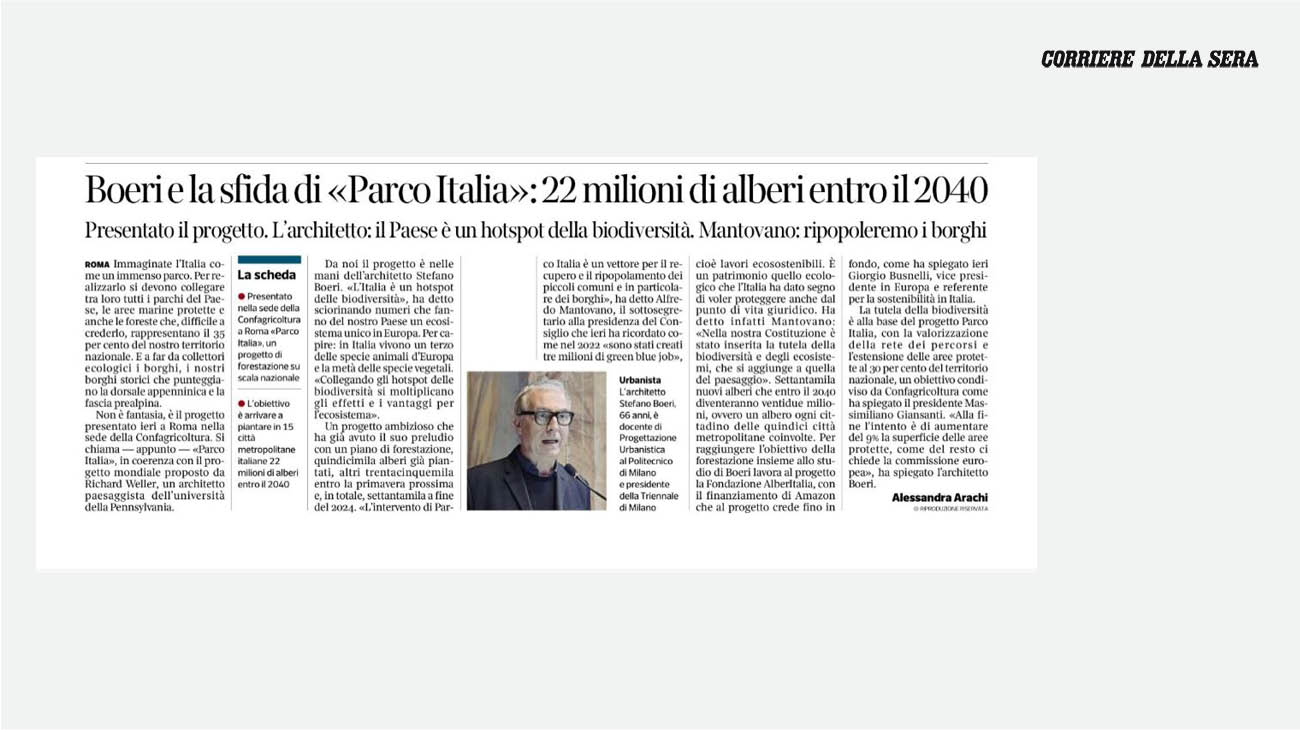 Parco italia su Corriere della Sera