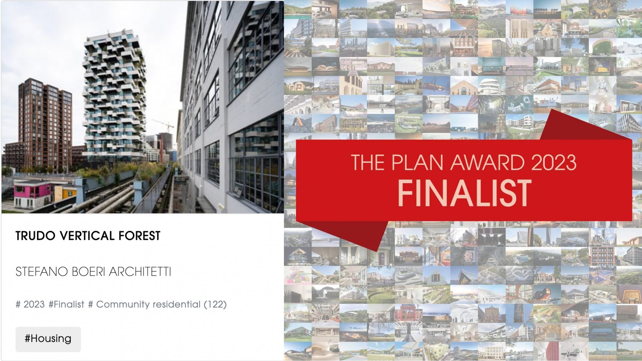 Trudo Vertical Forest finalista a the Plan Award 2023