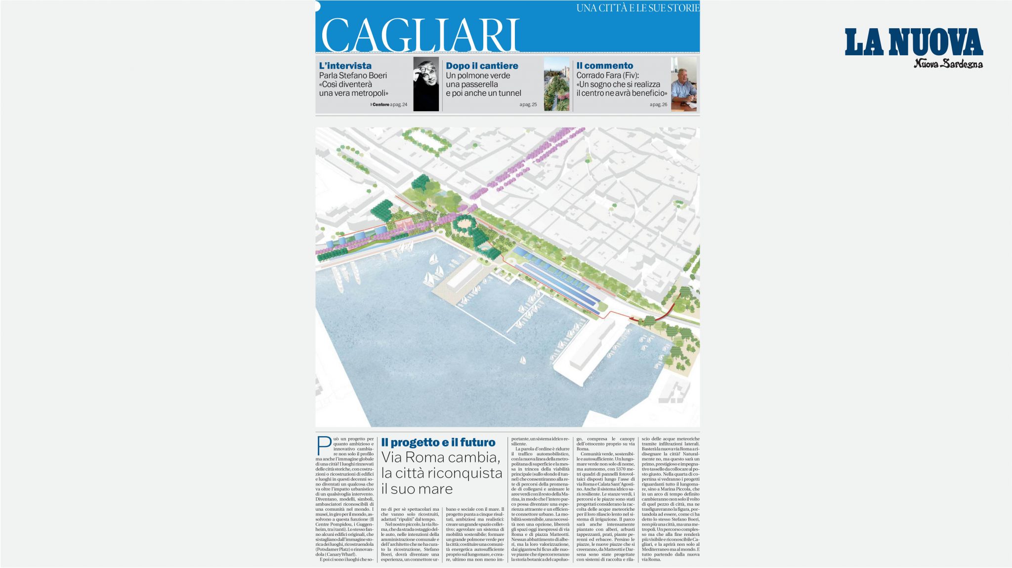 Lungomare di Cagliari su La Nuova Sardegna