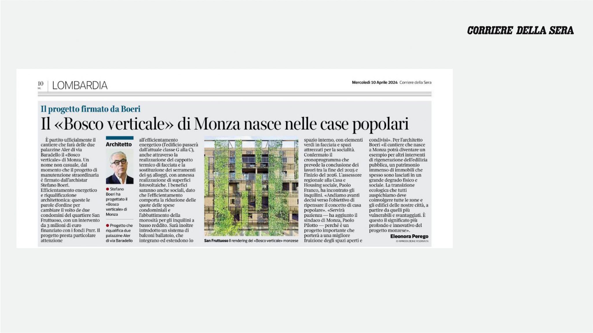 Monza Case ALER su Corriere della Sera